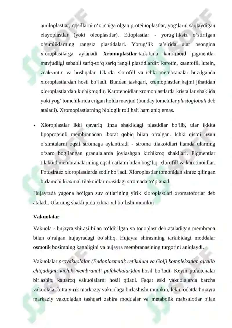 O‘simlik hujayrasi va uning tuzilishi 3