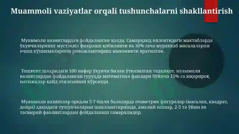 Tushunchalarni shakllantirish va rivojlantirish usullari 3