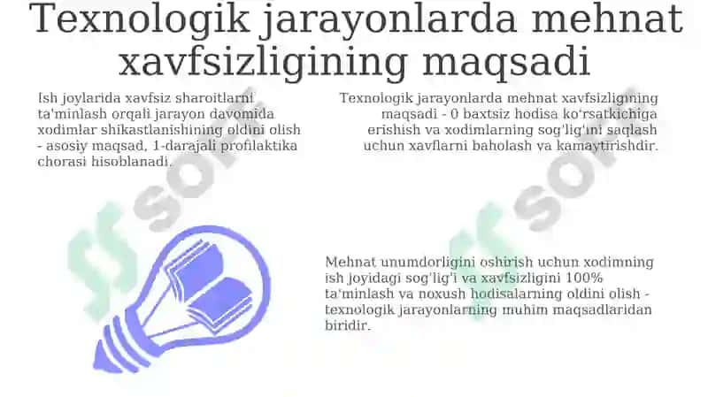 Texnologik jarayonda mehnat faoliyati xavfsizligi fanining maqsad va vazifalari 3