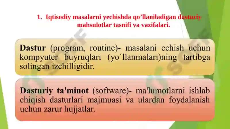 3-MA`RUZA. DASTURIYTA’MINOT VA UNING RIVOJLANISH TENDENSIYALARI 3