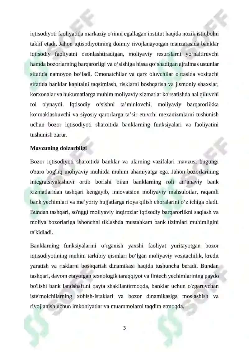 Banklar va ularning bozor iqtisodiyotidagi vazifalari 3