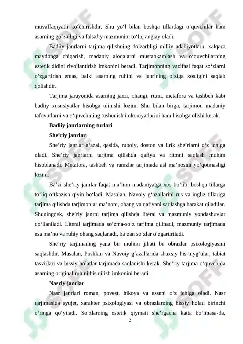 Badiiy janr turlarining tarjimada saqlanishi 3
