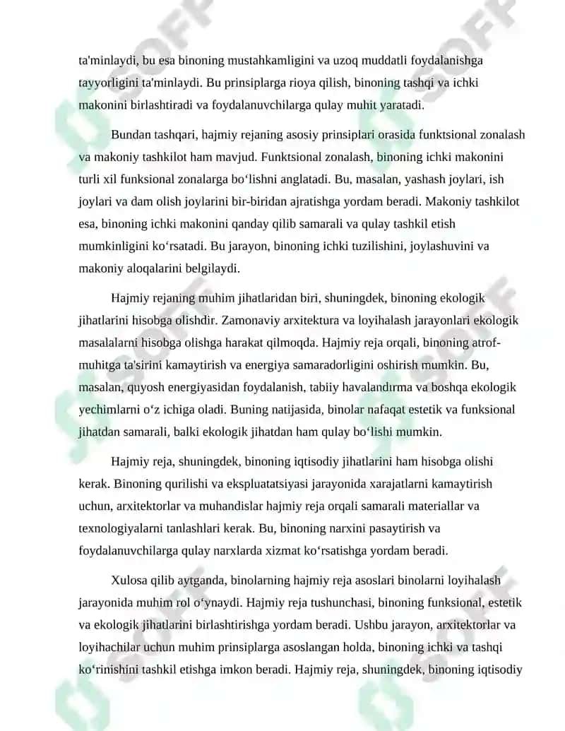 Binolarning Hajmiy-Rejaviy va Konstruktiv Yechimlari 3