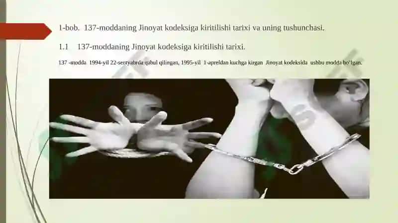 Odamo’g’irlash. O’zbekiston Respublikasi Jinoyat  kodeksining 137-moddasi 3