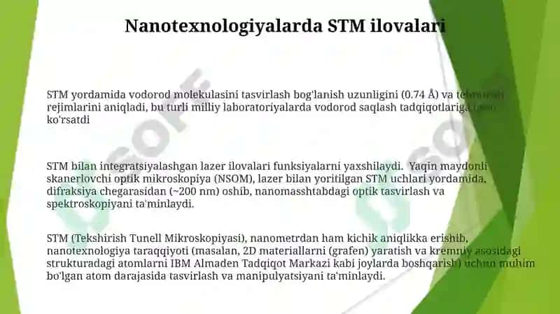 Vodorod molekulasi, lazerlar va ularning qoʻllanilishi, Tunnel mikroskopi 3
