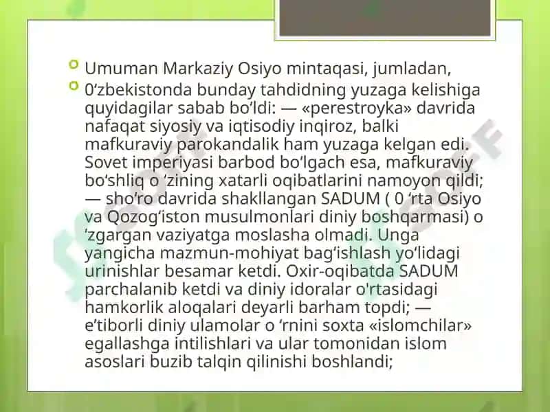 Markaziy Osiyodagi barqarorlikka tahdid solayotgan diniy ekstremistik va terroristik tashkilotlar 3
