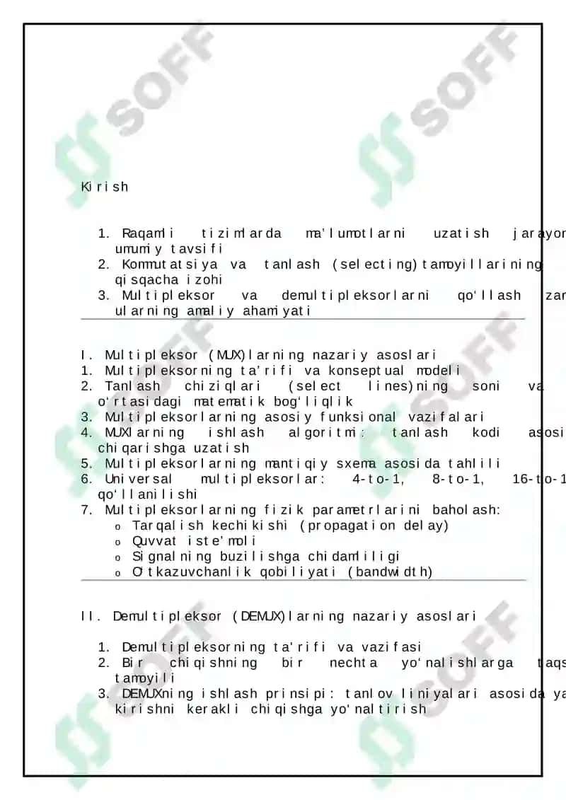 Multipleksor va demultipleksorlarning vazifasi parametrlari 3
