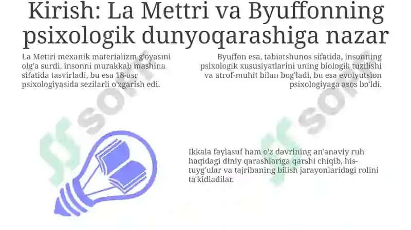 La Mettri va Byuffonning psixologik dunyoqarashiga nazar 3