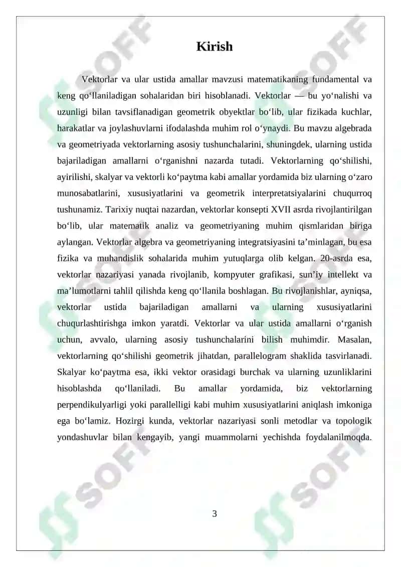Vektorlar va ular ustida amallar 3