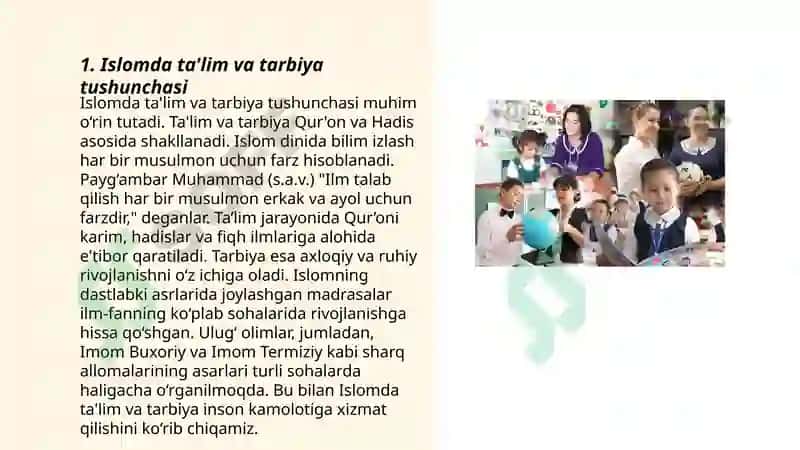Islom ta'limida ta'lim tarbiya 3