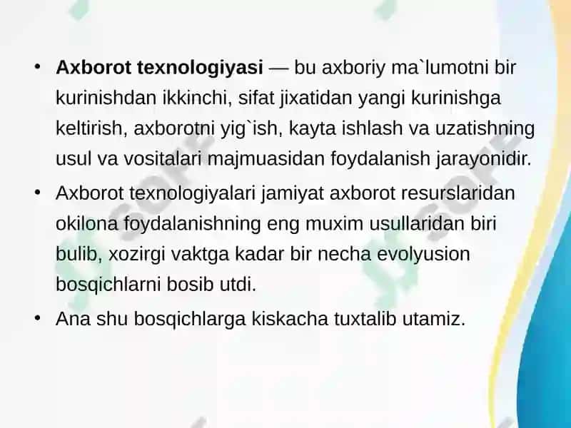 AXBOROT TIZIMLARI VA AXBOROT TEXNOLOGIYALARI 3