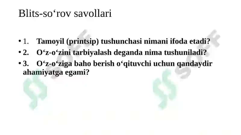 O‘Z-O‘ZINI TARBIYALASH VA O‘Z USTIDA ISHLASH. PEDAGOGIKA TAJRIBANI TO‘PLASH TIZIMI 3