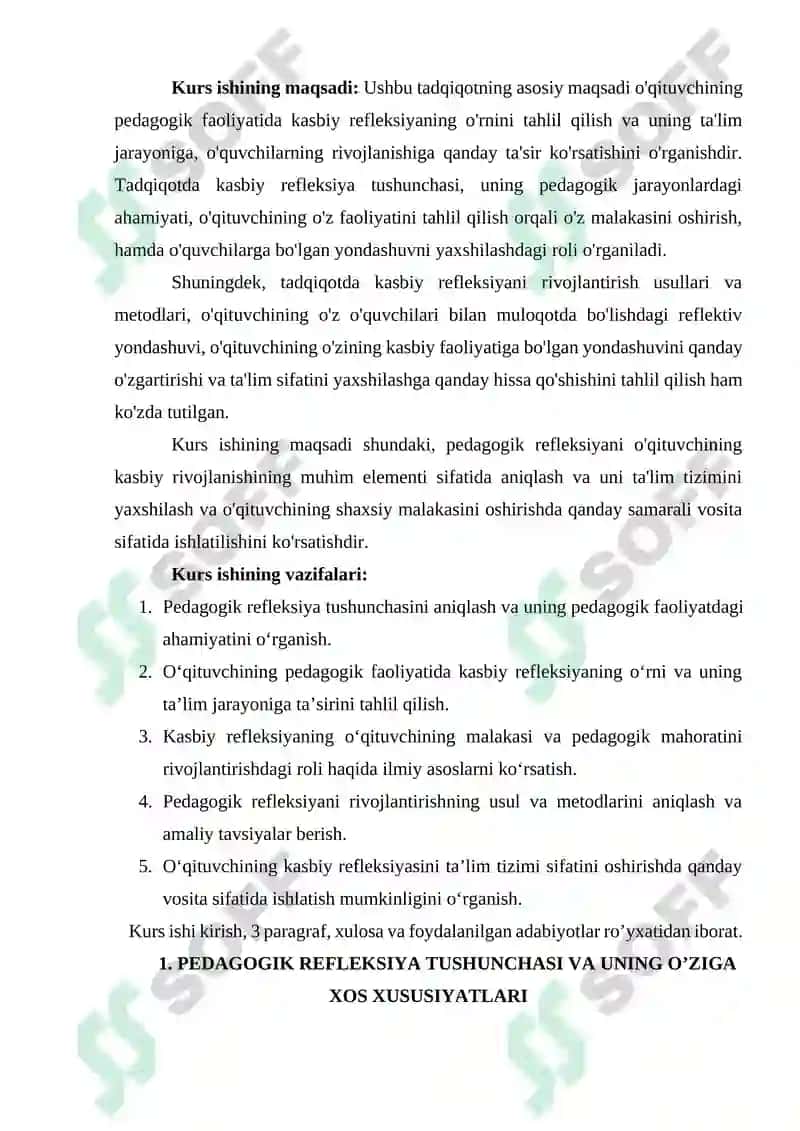 O’qituvchining pedagogik faoliyatda kasbiy refleksiyaning o’rni 3