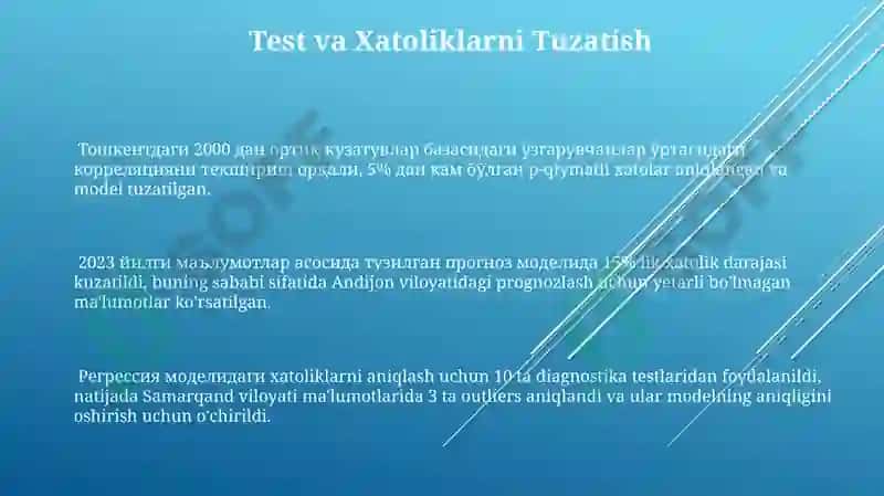 Ekonometrik modellar asosida dastur tuzish 3