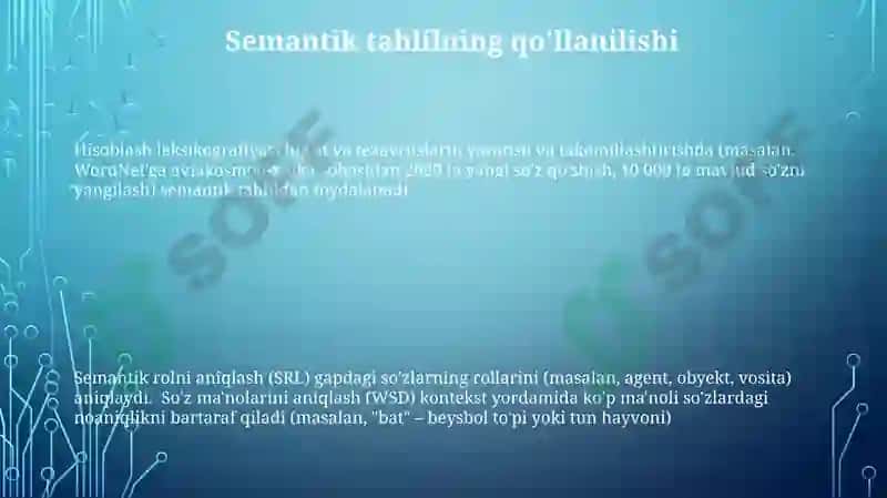Semantik tahlil va leksik birliklar 3