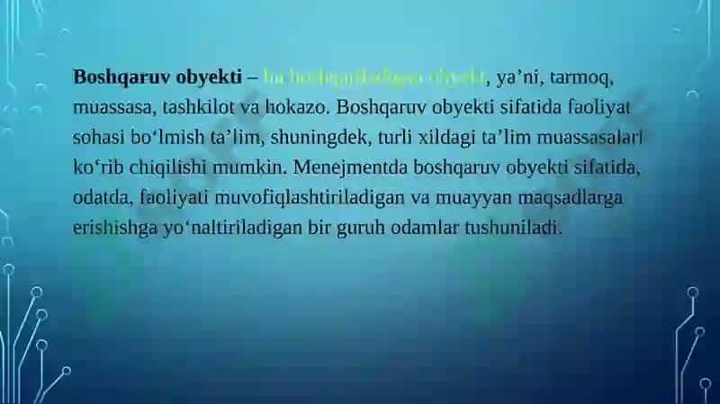Boshqaruv obyekti va subyekti 3