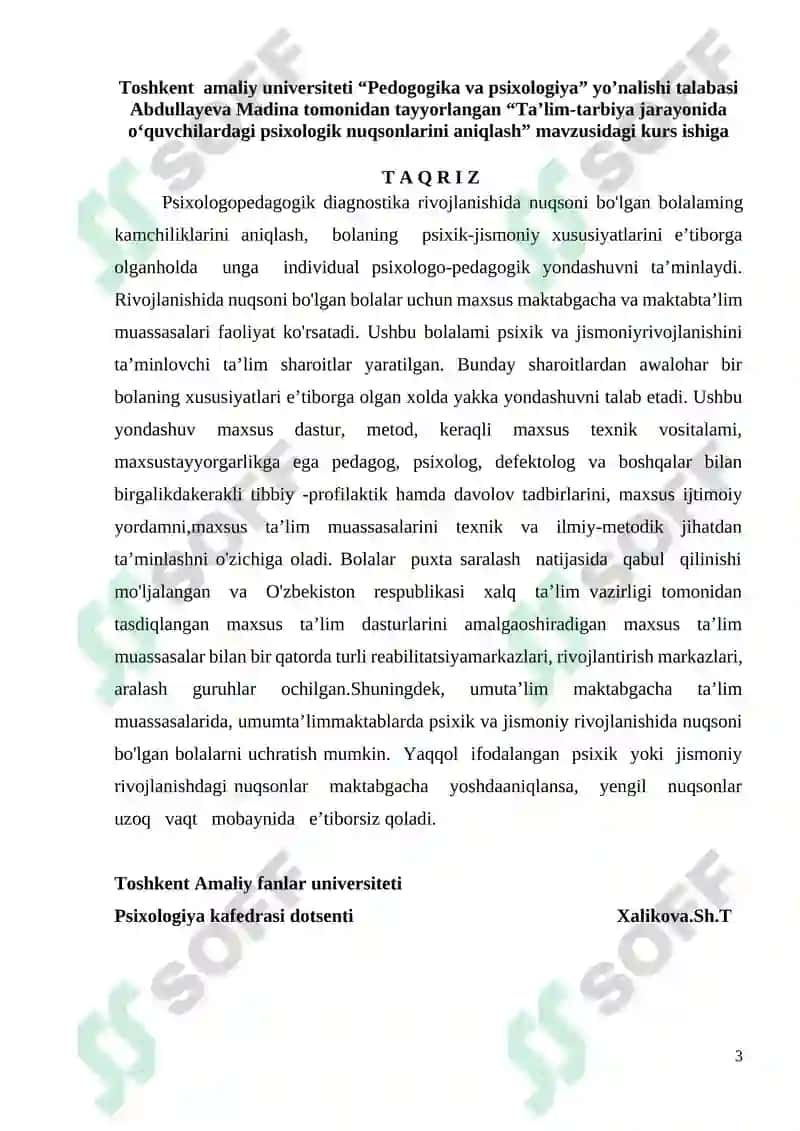 TA’LIM-TARBIYA JARAYONIDA O‘QUVCHILARDAGI PSIXOLOGIK NUQSONLARINI ANIQLASH 3