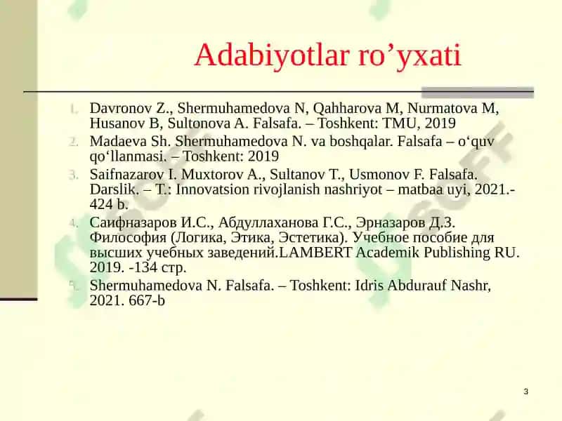 Falsafiy tafakkur tarqqiyoti bosqichlari: G‘arbiy falsafasi 3