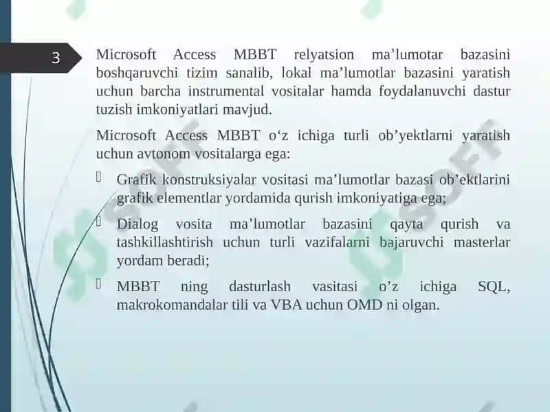 Microsoft Access MBBT 3