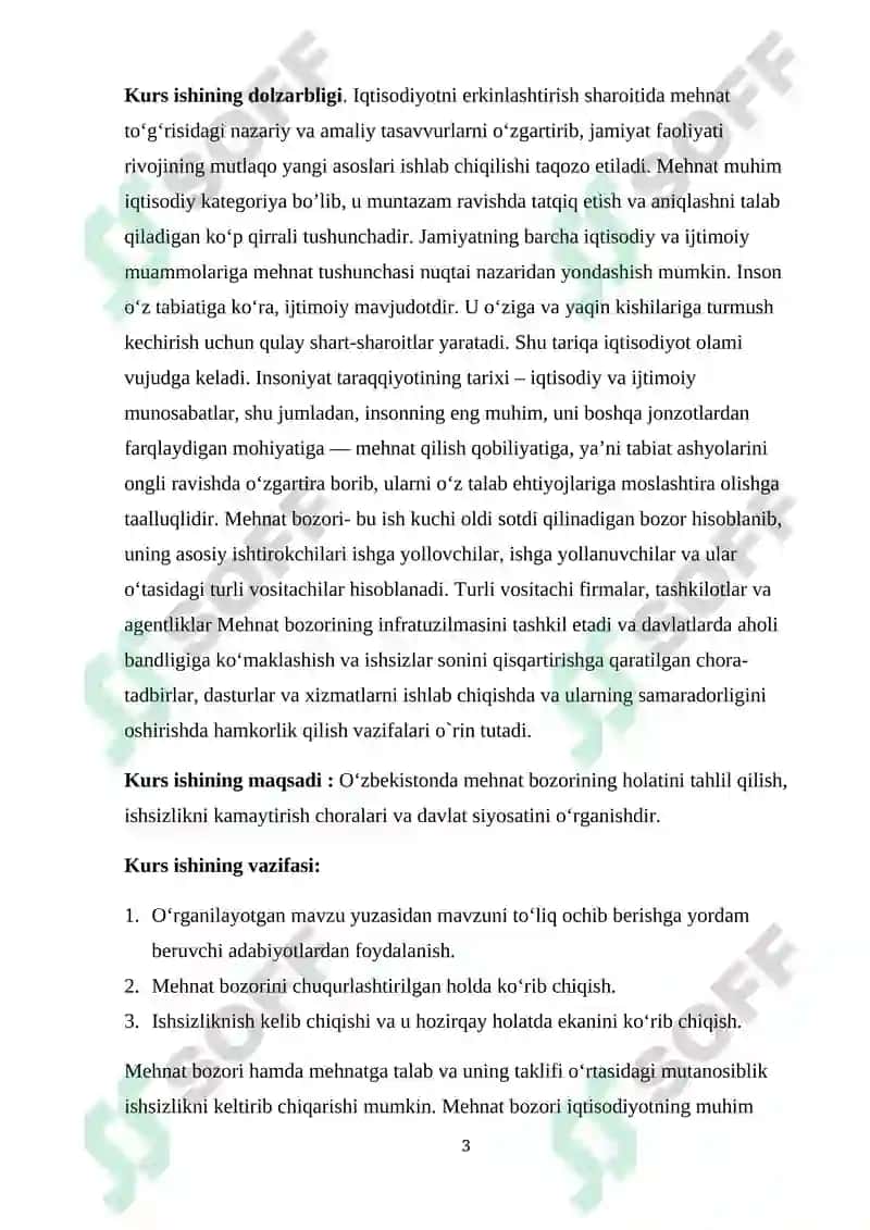 Oʻzbekiston  Respublikasida mehnat bozorining shakllanishi va ishsizlikning oʻziga xos xususiyatlari 3