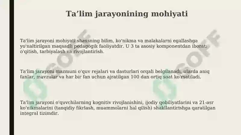 Ta'lim jarayonining mohiyati va mazmuni 3