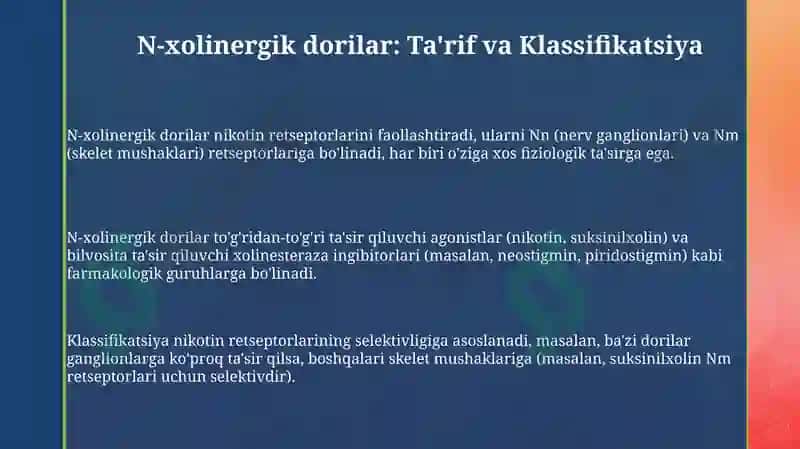 N-xolinergik dori vositalar 3