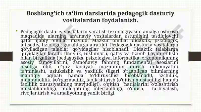 Pedagogik dasturiy vositalar yaratish 3