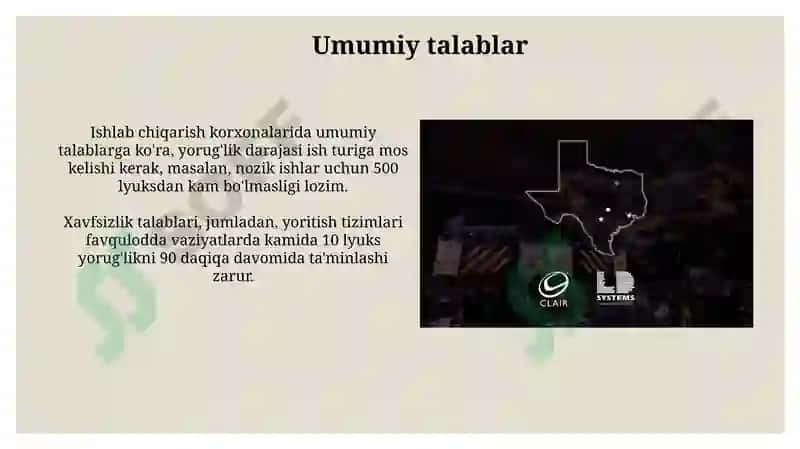 Ishlab chiqarish ob’yektlarini yoritish 3