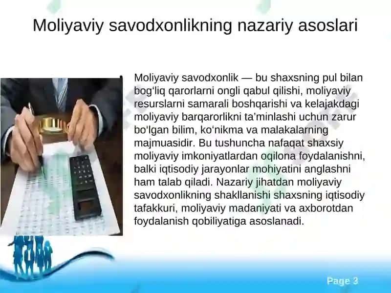 Moliyaviy savodxonlik darajasi va uning aholi turmush darajasiga ta'siri 3