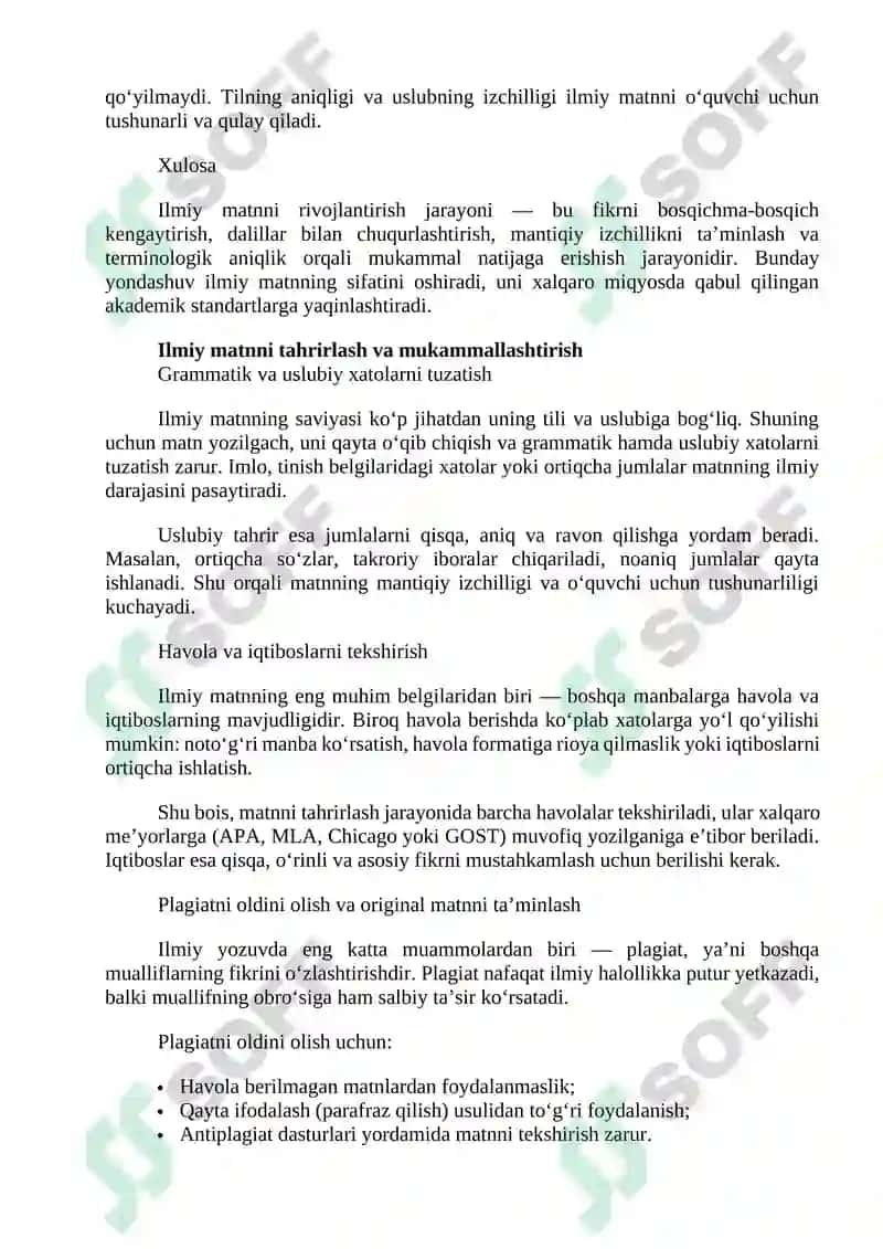 Ilmiy matnni rivojlantirish va ro‘yxatdan o‘tkazish 3
