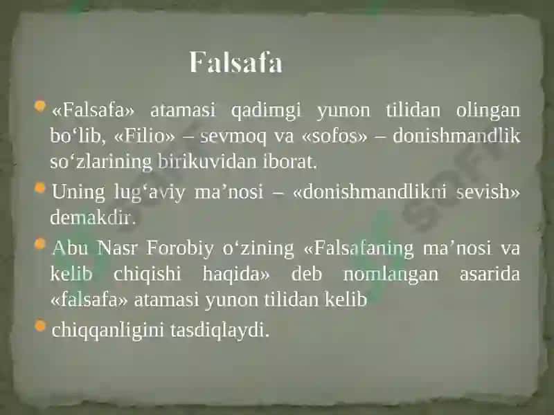 Falsafa fanining predmeti, mazmuni va jamiyatdagi roli 3