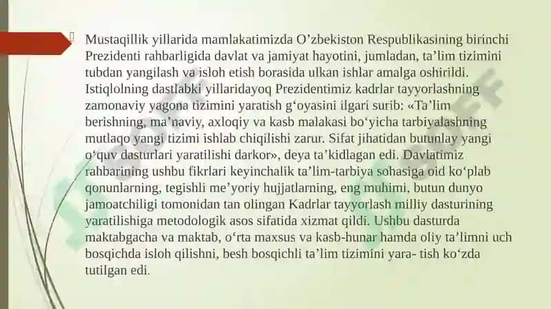 Mustaqillik yillarida maktabgacha ta`lim tizimini rivojlantirish tamoyillari va asosiy yo`nalishlari 3