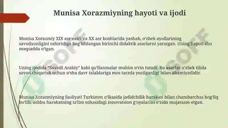 Munisa Xorazmiyning pedagogik merosi 3
