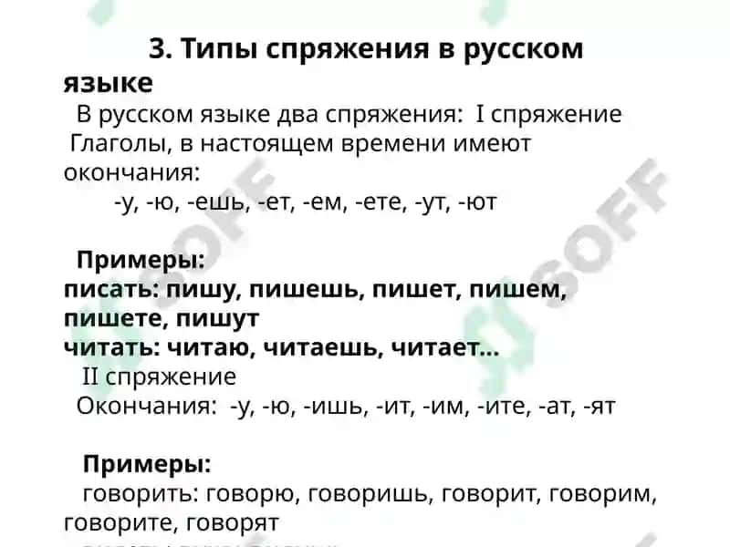 Спряжение глаголов в русском языке 3