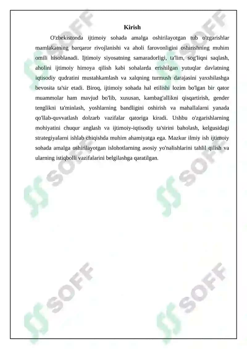 O'zbekistonda ijtimoiy soxada amalga oshirilayotgan o'zgarishlar mazmun va mohiyati 3