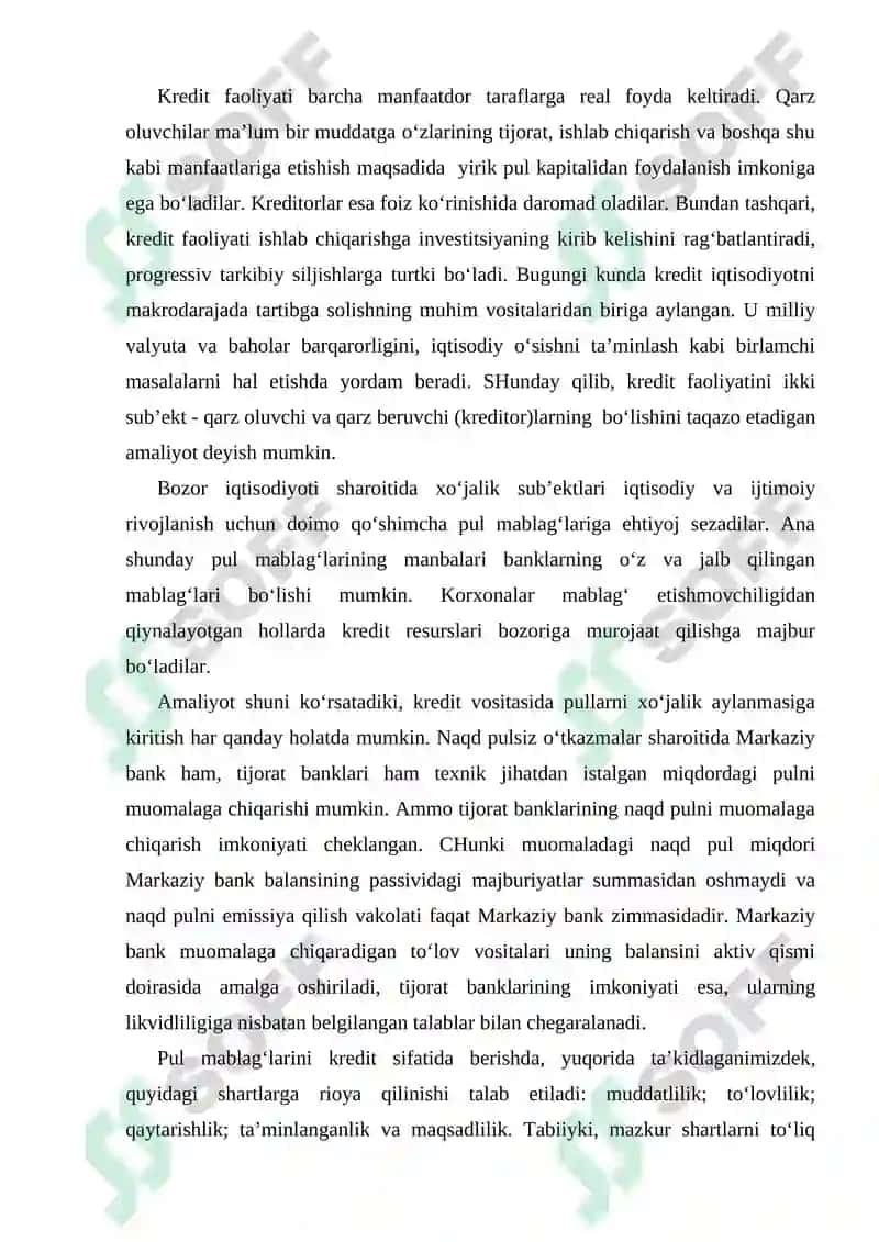Tijorat banklarida kreditlashni tashkil etish asoslari 3