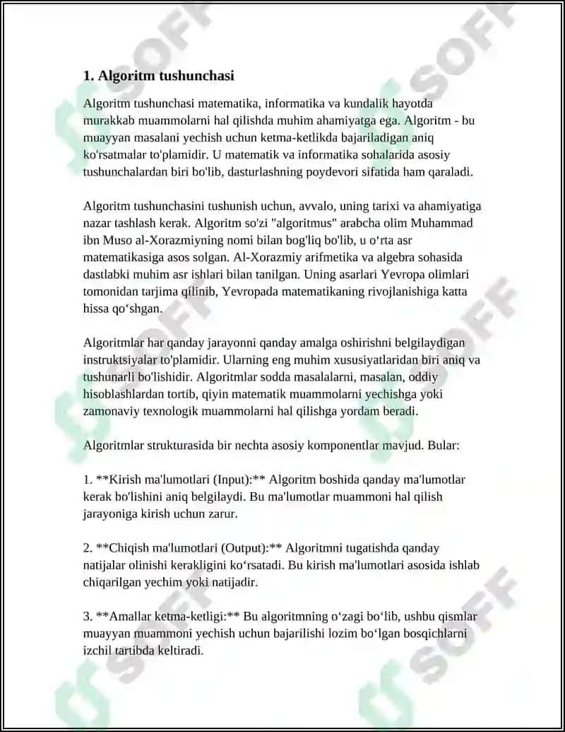 ALGORITM VA UNING TURLARI 3