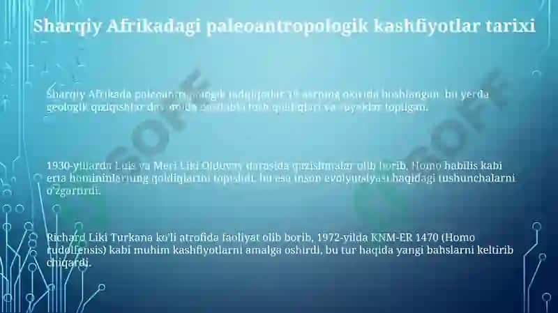 Sharqiy Afrikadagi paleoantropologik topilmalar 3