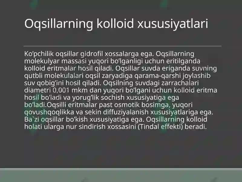 Oqsillarning Fizik-Kimyoviy Xususiyatlari 3