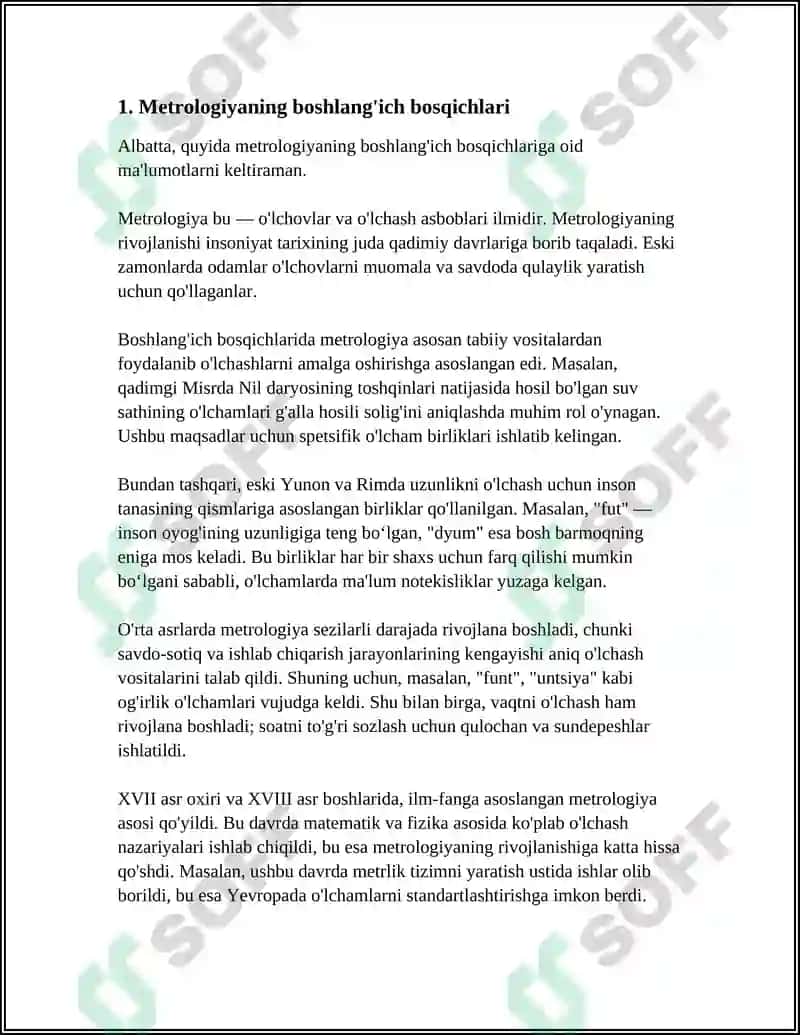 METRALOGIYA, STANDARTLASHTIRISH VA SERTIFIKATLASHTIRISHNING VUJUDGA KELISHI VA RIVOJLANISHI BOSQICHLARI 3