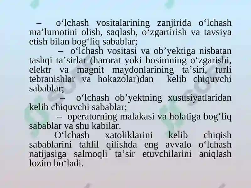 O’lchash xatoliklari va noaniqlik 3