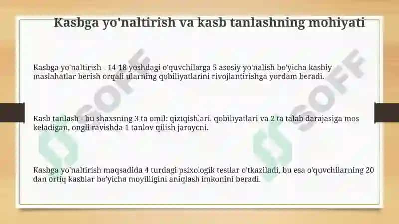 Kasb tanlashga yo‘naltirish va kasb tanlash kasbga ko‘nikishning psixologik xususiyatlari 3