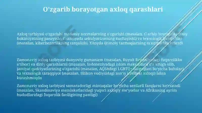 Zamonaviy axloqiy tarbiyaning yutuqlari va kamchiliklari 3