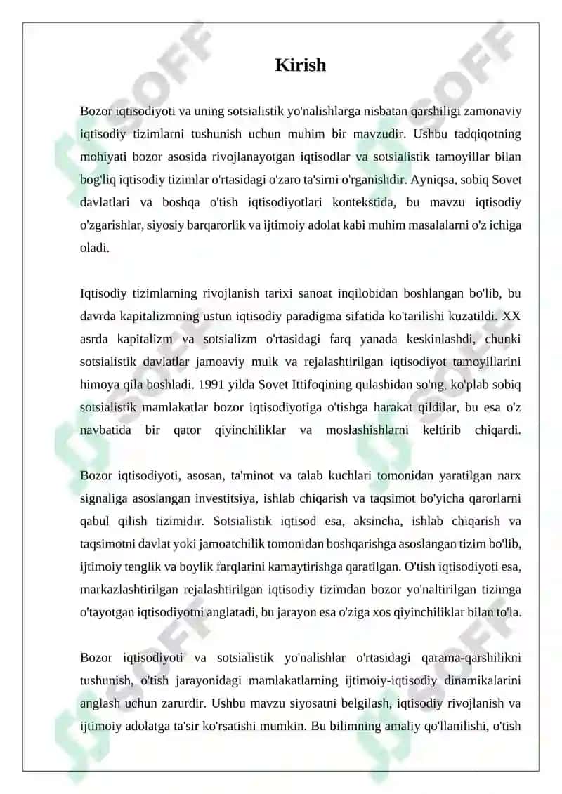 Bozor iqtisodiyotiga moholaf-sotsialistik yo'nalish mohiyati va uning tarixi taqdiri 3
