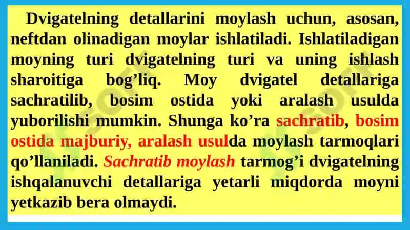 MOYLASH TIZIMI VAZIFASI VA UMUMIY MA’LUMOTLAR 3