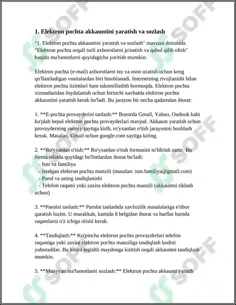Elektron Pochta Orqali Turli Axborotlarni Jo'natish va Qabul Qilib Olish 3