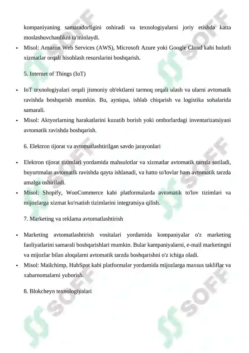 Zamonaviy biznesni avtomatlashtirish konsepsiyalari 3