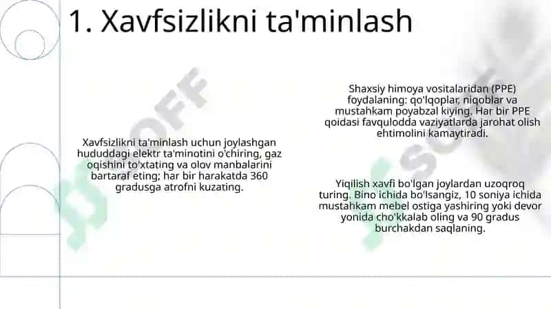 Favqulodda holatda qidiruv-qutqaruv ishlari boshlangunga qadar oʻzini tutish qoidalari 3