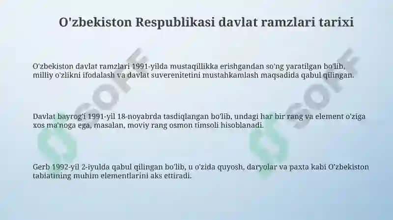 O'zbekiston Respublikasi Davlat ramzlari 3