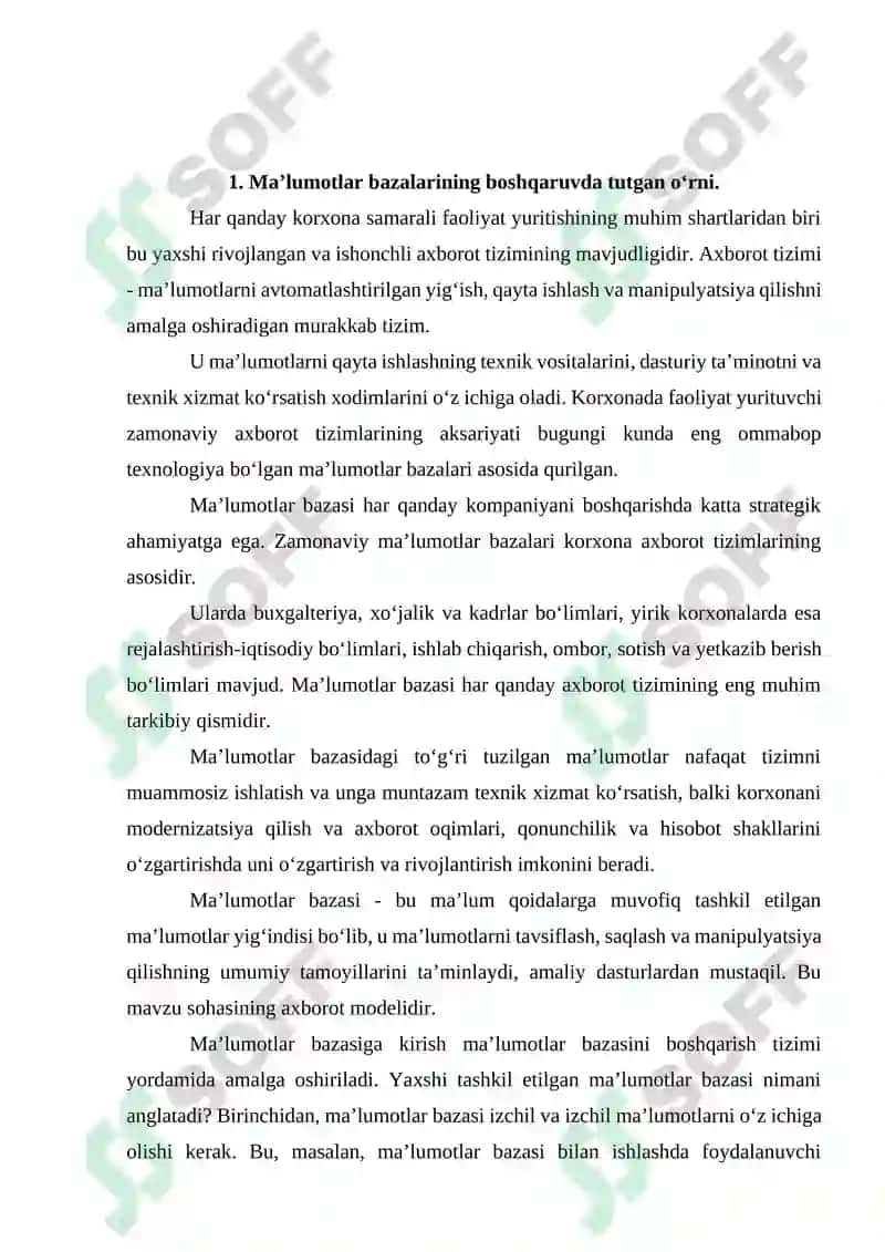 Ma’lumotlar bazasi va ularni tahlil qilish 3